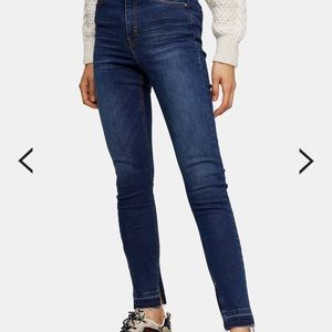 💙 Topshop High Rise Split Hem Skinny Jeans